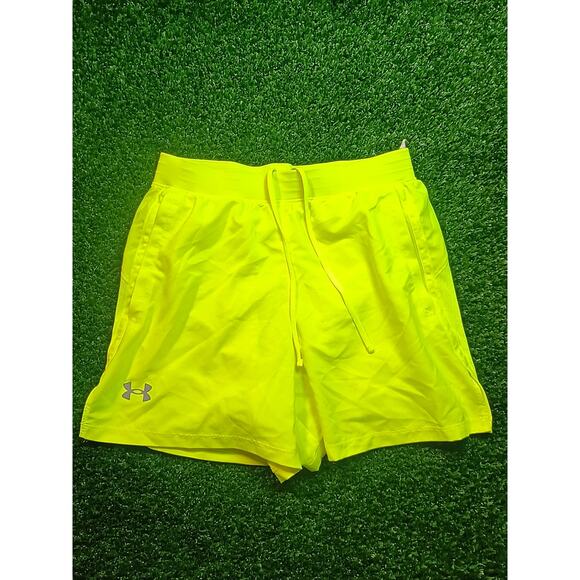 Under Armour Pants - Vibrant Under Armour Neon Green Running Shorts - Size S
